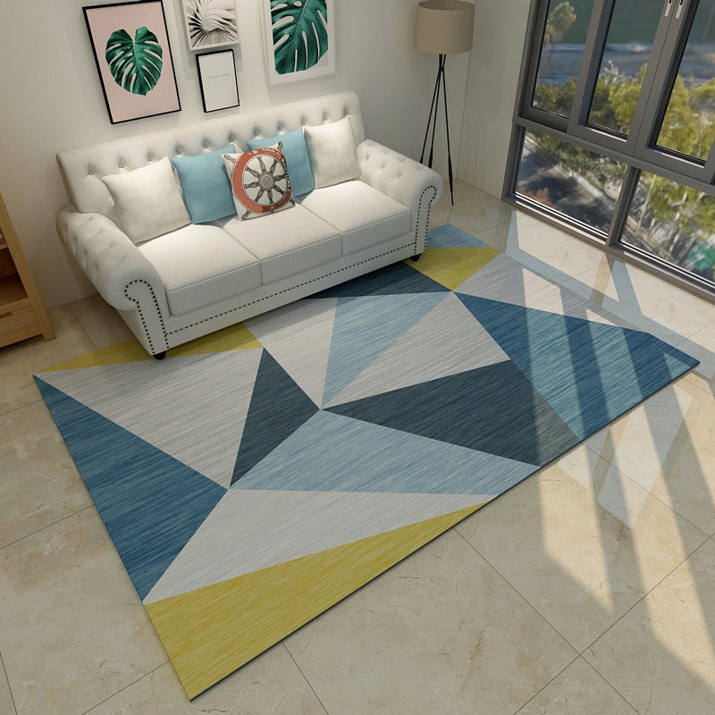 Chic Geometric Colorblock Print Rug Multi Colored Modern Rug Polyester Machine Washable Non-Slip Backing Pet Friendly Rug for Room Light Blue Clearhalo 'Area Rug' 'Modern' 'Rugs' Rug' 2185909