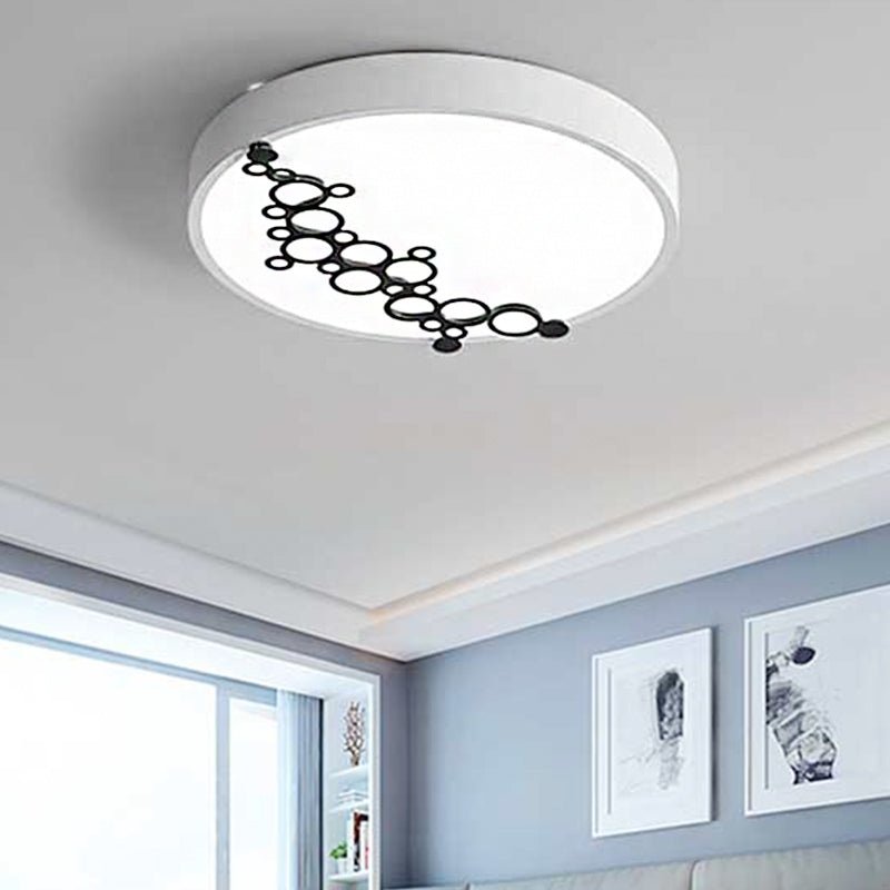 Round/Square Bedroom Flush Light 16"/19.5" Wide Simple Iron LED Flushmount with Bubble Pattern, White Light Clearhalo 'Ceiling Lights' 'Close To Ceiling Lights' 'Close to ceiling' 'Flush mount' Lighting' 218591