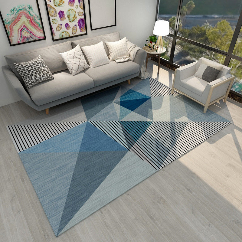 Chic Geometric Colorblock Print Rug Multi Colored Modern Rug Polyester Machine Washable Non-Slip Backing Pet Friendly Rug for Room Sky Blue Clearhalo 'Area Rug' 'Modern' 'Rugs' Rug' 2185914