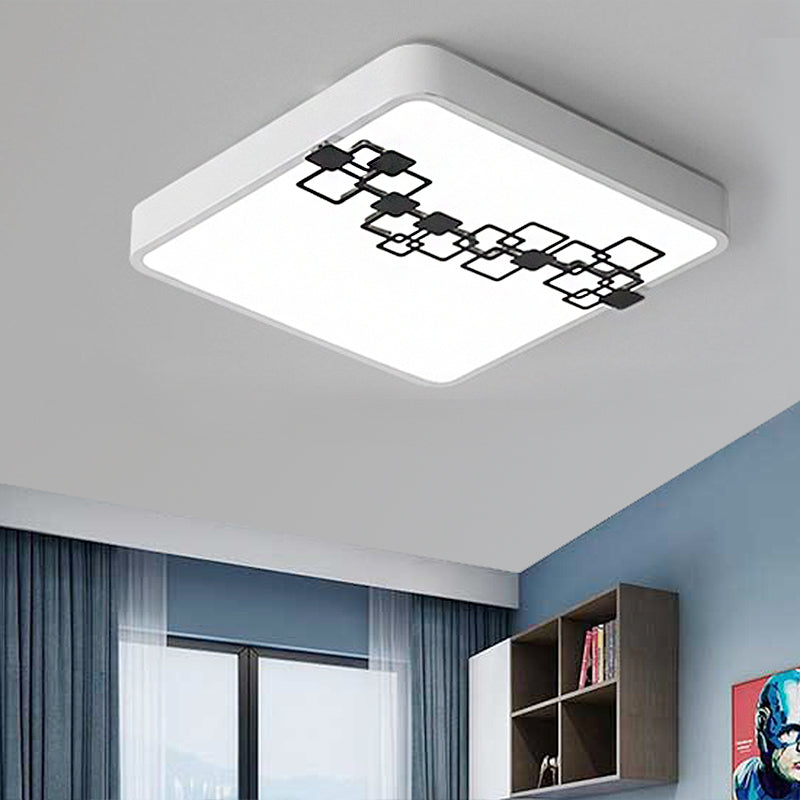 Round/Square Bedroom Flush Light 16"/19.5" Wide Simple Iron LED Flushmount with Bubble Pattern, White Light Clearhalo 'Ceiling Lights' 'Close To Ceiling Lights' 'Close to ceiling' 'Flush mount' Lighting' 218593