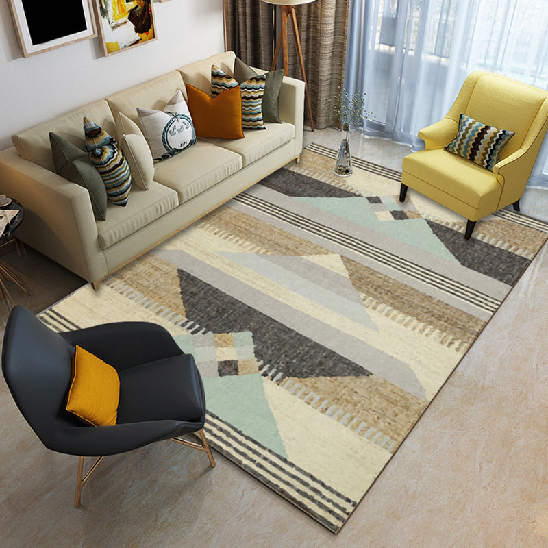 Multi Color Geometrical Rug Synthetics Contemporary Area Carpet Pet Friendly Non-Slip Backing Washable Rug for Living Room Yellow Clearhalo 'Area Rug' 'Modern' 'Rugs' Rug' 2185930