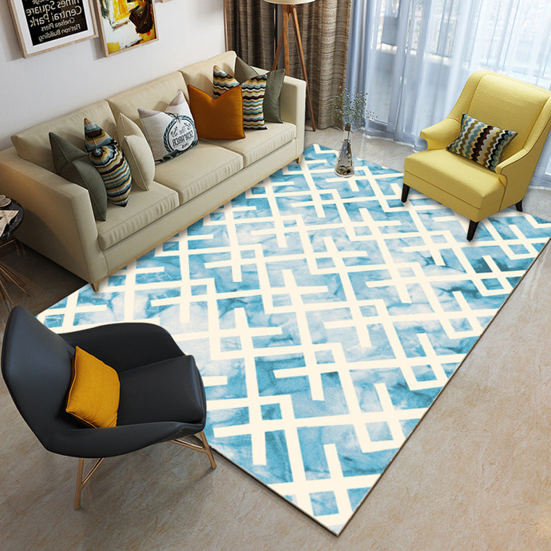 Multi Color Geometrical Rug Synthetics Contemporary Area Carpet Pet Friendly Non-Slip Backing Washable Rug for Living Room Clearhalo 'Area Rug' 'Modern' 'Rugs' Rug' 2185932