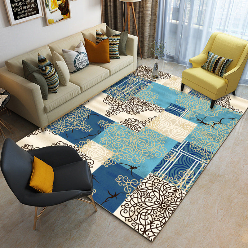 Multi Color Geometrical Rug Synthetics Contemporary Area Carpet Pet Friendly Non-Slip Backing Washable Rug for Living Room Clearhalo 'Area Rug' 'Modern' 'Rugs' Rug' 2185933