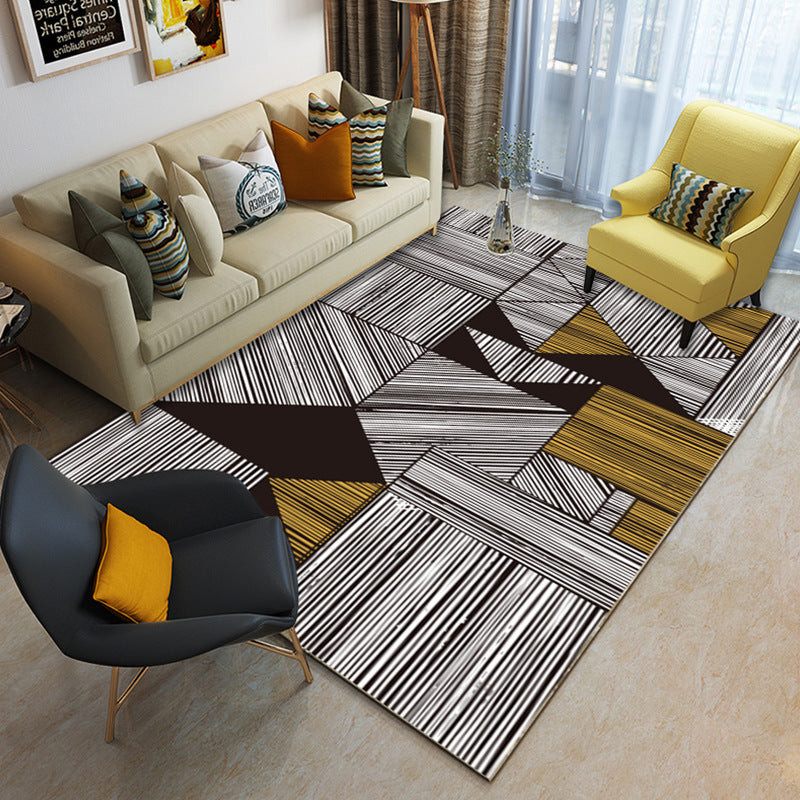 Multi Color Geometrical Rug Synthetics Contemporary Area Carpet Pet Friendly Non-Slip Backing Washable Rug for Living Room Clearhalo 'Area Rug' 'Modern' 'Rugs' Rug' 2185941