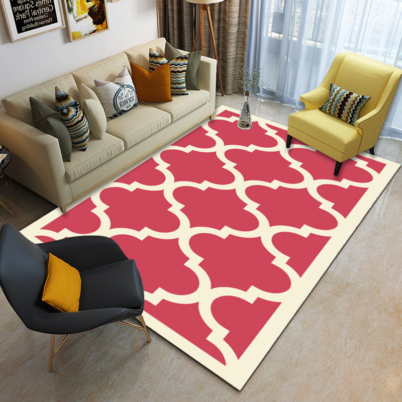 Multi Color Geometrical Rug Synthetics Contemporary Area Carpet Pet Friendly Non-Slip Backing Washable Rug for Living Room Clearhalo 'Area Rug' 'Modern' 'Rugs' Rug' 2185943