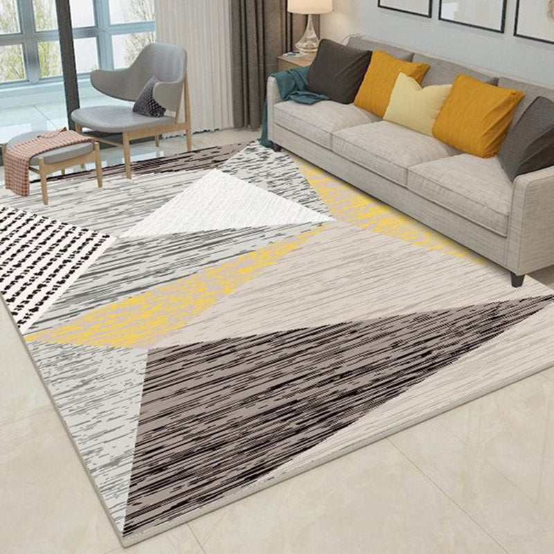 Nordic Geometric Pattern Rug Multi-Color Polypropylene Carpet Anti-Slip Washable Stain Resistant Rug for Great Room Khaki Clearhalo 'Area Rug' 'Modern' 'Rugs' Rug' 2185965
