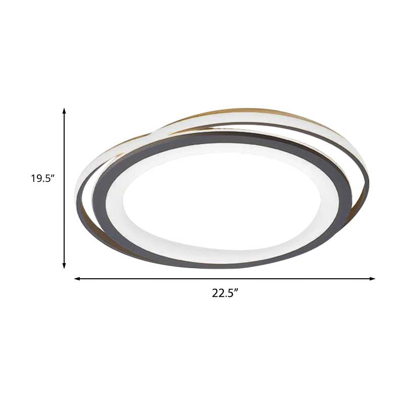 Ultra Thin Acrylic LED Flush Ceiling Light 16"/19.5" W Grey Bedroom Flush Mount Light Fixture in Warm/White Light Clearhalo 'Ceiling Lights' 'Close To Ceiling Lights' 'Close to ceiling' 'Flush mount' Lighting' 218599