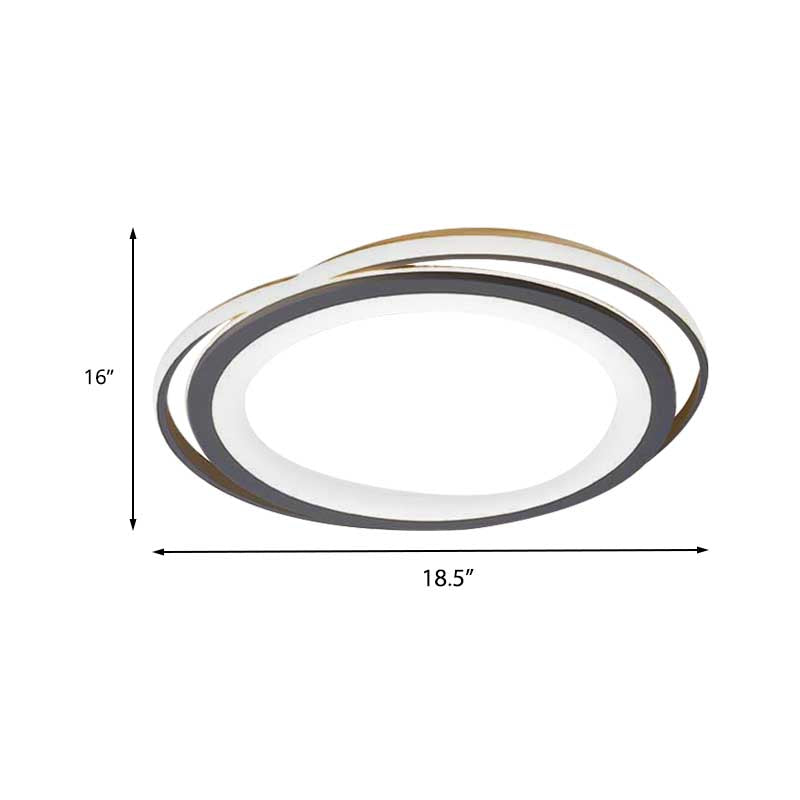 Ultra Thin Acrylic LED Flush Ceiling Light 16"/19.5" W Grey Bedroom Flush Mount Light Fixture in Warm/White Light Clearhalo 'Ceiling Lights' 'Close To Ceiling Lights' 'Close to ceiling' 'Flush mount' Lighting' 218600