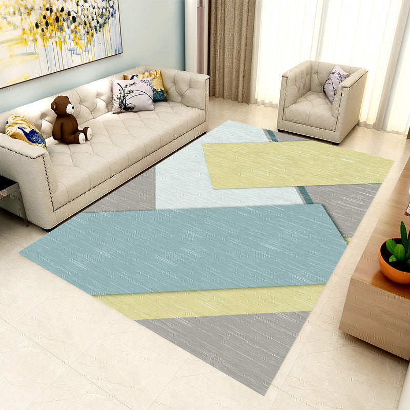 Special Multicolor 3D Geometric Rug Polyester Nordic Rug Anti-Slip Backing Pet Friendly Machine Washable Rug for Home Decor Green Clearhalo 'Area Rug' 'Modern' 'Rugs' Rug' 2186010