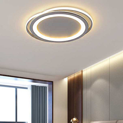 Ultra Thin Acrylic LED Flush Ceiling Light 16"/19.5" W Grey Bedroom Flush Mount Light Fixture in Warm/White Light Grey Clearhalo 'Ceiling Lights' 'Close To Ceiling Lights' 'Close to ceiling' 'Flush mount' Lighting' 218602