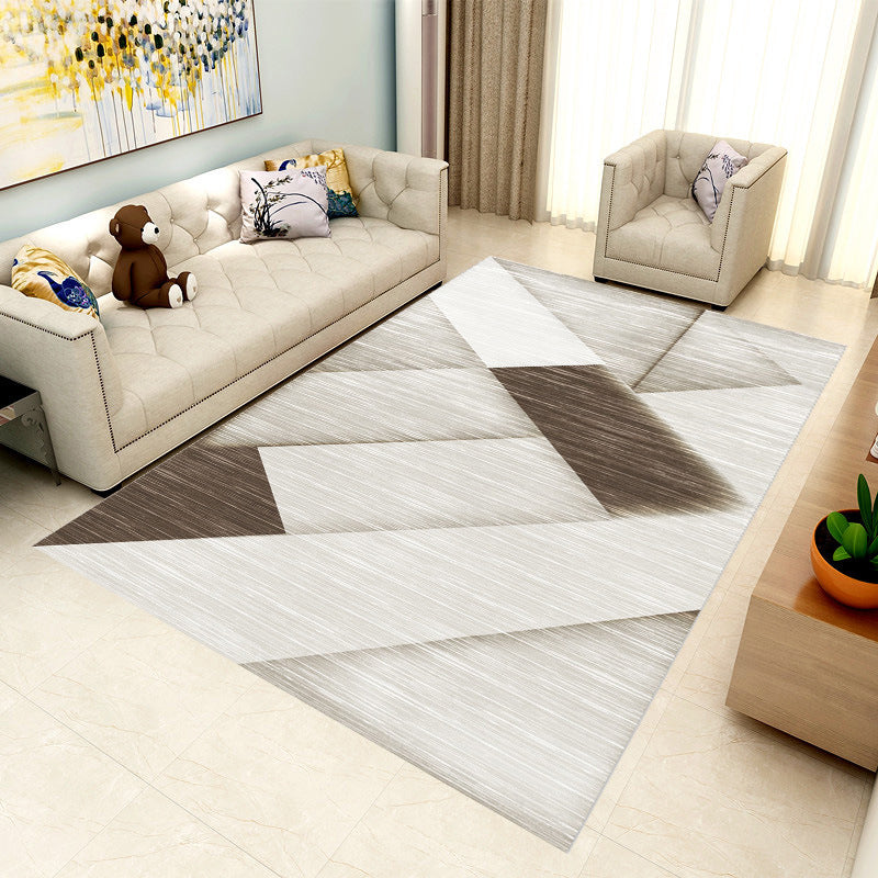 Special Multicolor 3D Geometric Rug Polyester Nordic Rug Anti-Slip Backing Pet Friendly Machine Washable Rug for Home Decor Gray-White Clearhalo 'Area Rug' 'Modern' 'Rugs' Rug' 2186027
