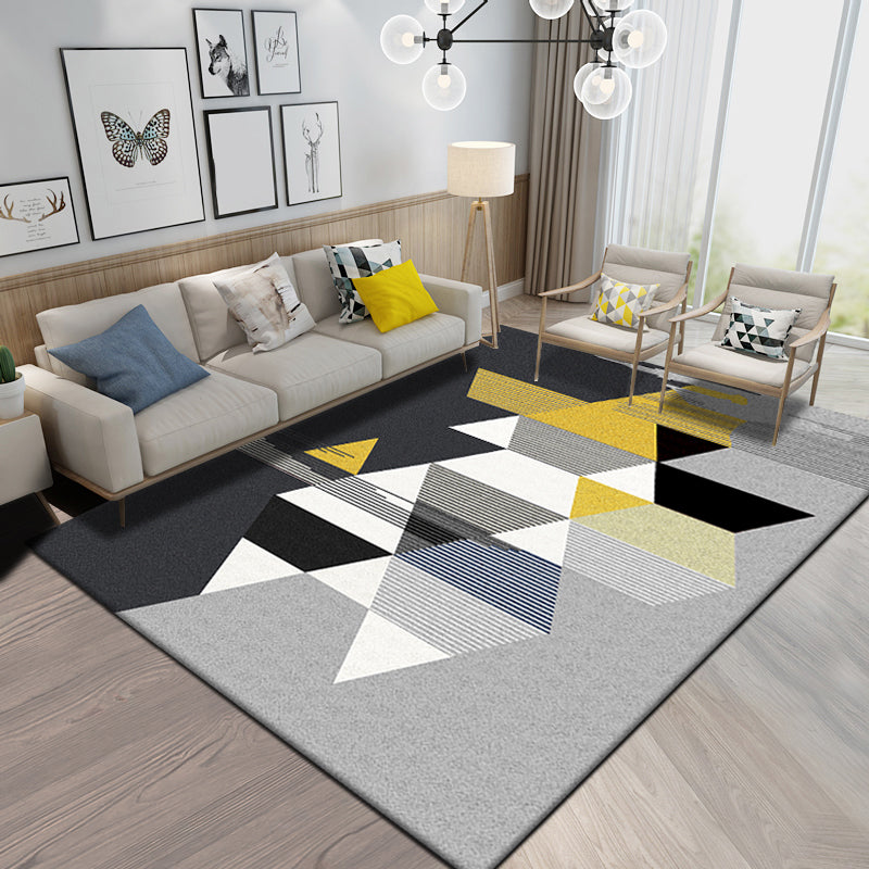 Nordic Home Area Rug Multi-Colored Colorblocking Geometric Rug Synthetics Non-Slip Backing Washable Pet Friendly Rug Grey Clearhalo 'Area Rug' 'Modern' 'Rugs' Rug' 2186042