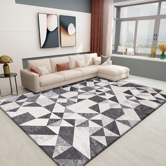 Nordic Home Area Rug Multi-Colored Colorblocking Geometric Rug Synthetics Non-Slip Backing Washable Pet Friendly Rug Gray-White Clearhalo 'Area Rug' 'Modern' 'Rugs' Rug' 2186043