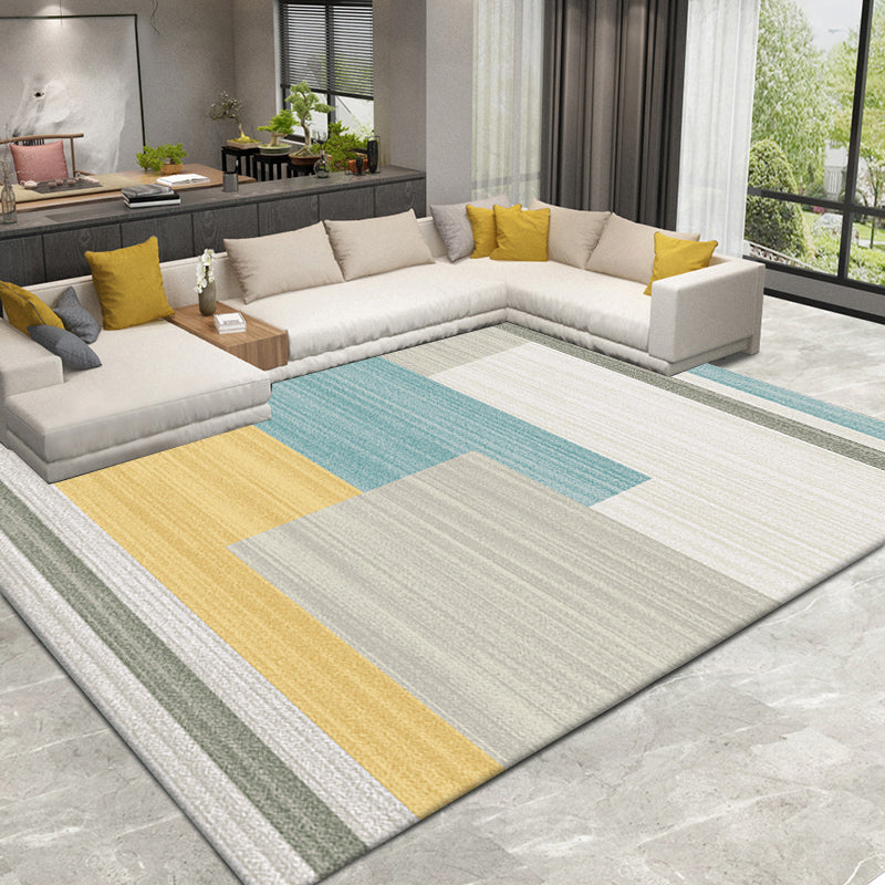 Nordic Home Area Rug Multi-Colored Colorblocking Geometric Rug Synthetics Non-Slip Backing Washable Pet Friendly Rug Beige Clearhalo 'Area Rug' 'Modern' 'Rugs' Rug' 2186047
