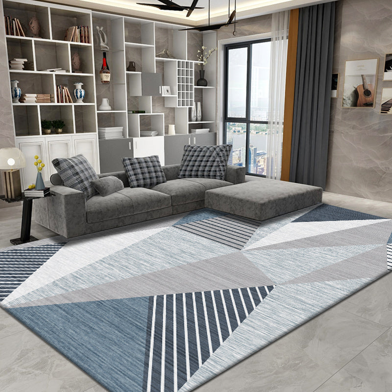 Nordic Home Area Rug Multi-Colored Colorblocking Geometric Rug Synthetics Non-Slip Backing Washable Pet Friendly Rug Light Blue Clearhalo 'Area Rug' 'Modern' 'Rugs' Rug' 2186052