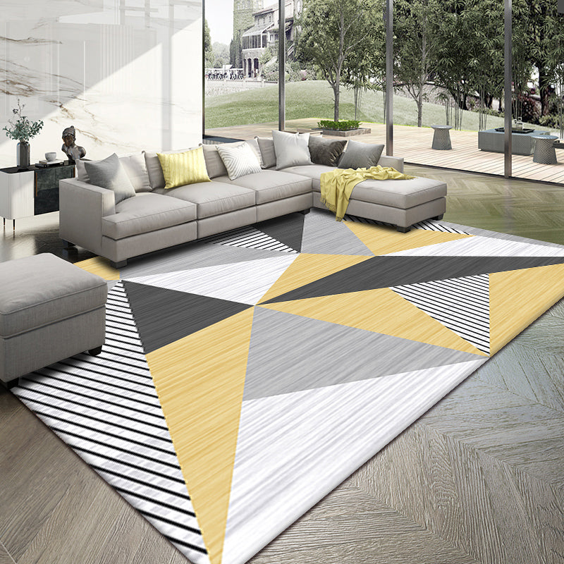 Nordic Home Area Rug Multi-Colored Colorblocking Geometric Rug Synthetics Non-Slip Backing Washable Pet Friendly Rug Yellow Clearhalo 'Area Rug' 'Modern' 'Rugs' Rug' 2186053
