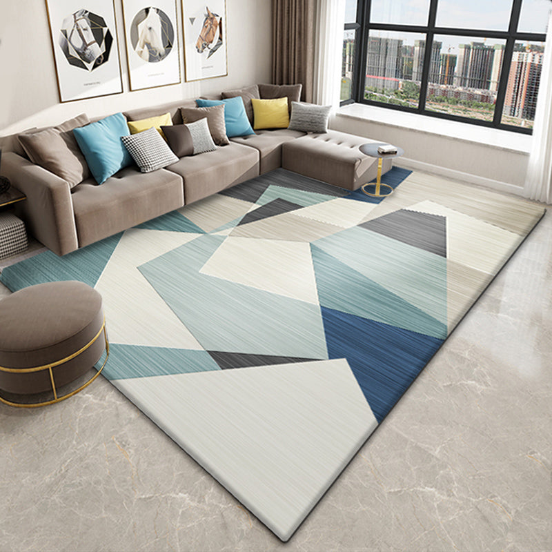 Neat 3D Effect Triangle Rug Multicolor Contemporary Carpet Polypropylene Machine Washable Pet Friendly Anti-Slip Rug for Home Lake Green Clearhalo 'Area Rug' 'Modern' 'Rugs' Rug' 2186065