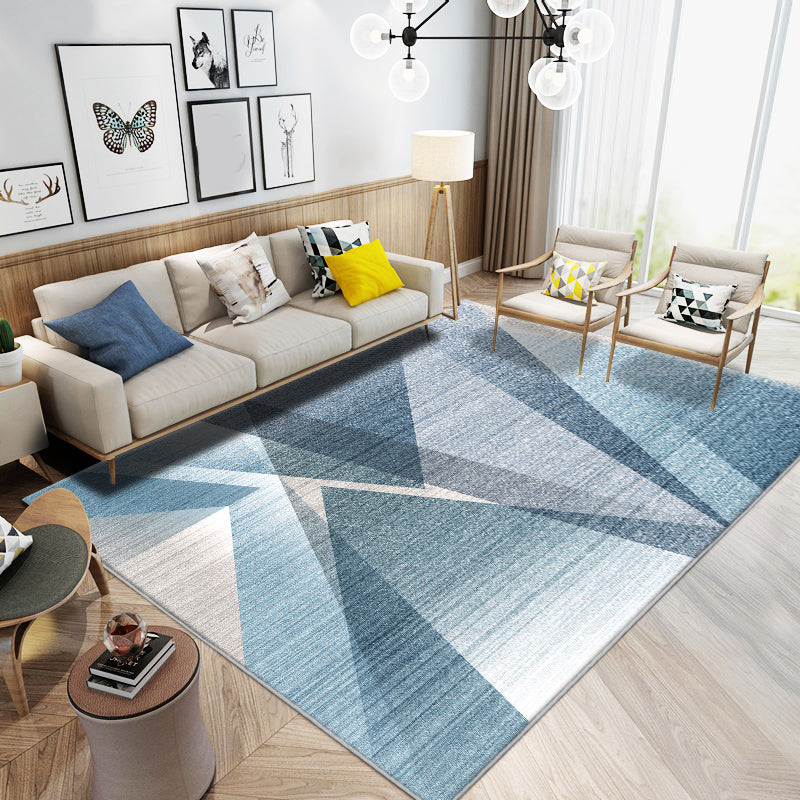 Neat 3D Effect Triangle Rug Multicolor Contemporary Carpet Polypropylene Machine Washable Pet Friendly Anti-Slip Rug for Home Aqua Clearhalo 'Area Rug' 'Modern' 'Rugs' Rug' 2186066
