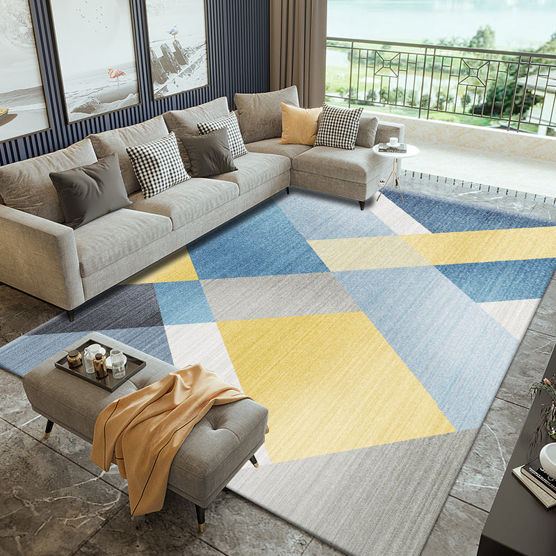 Neat 3D Effect Triangle Rug Multicolor Contemporary Carpet Polypropylene Machine Washable Pet Friendly Anti-Slip Rug for Home Yellow Clearhalo 'Area Rug' 'Modern' 'Rugs' Rug' 2186071