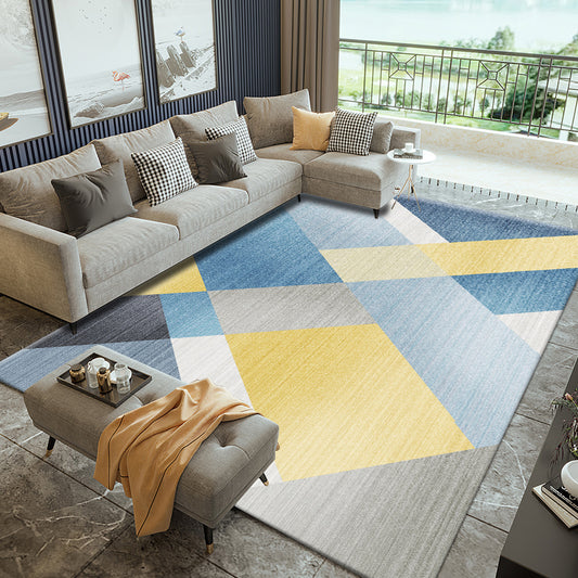 Neat 3D Effect Triangle Rug Multicolor Contemporary Carpet Polypropylene Machine Washable Pet Friendly Anti-Slip Rug for Home Yellow Clearhalo 'Area Rug' 'Modern' 'Rugs' Rug' 2186071
