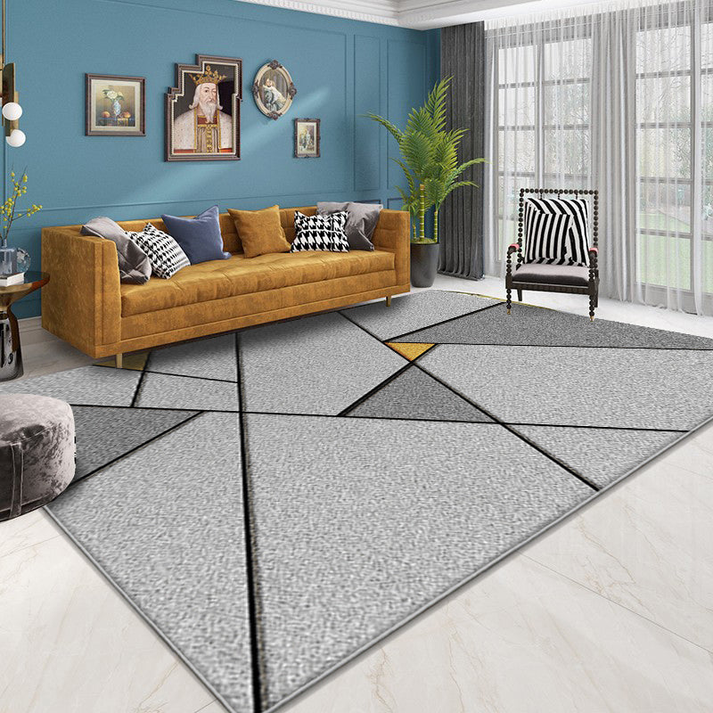 Neat 3D Effect Triangle Rug Multicolor Contemporary Carpet Polypropylene Machine Washable Pet Friendly Anti-Slip Rug for Home Grey Clearhalo 'Area Rug' 'Modern' 'Rugs' Rug' 2186073