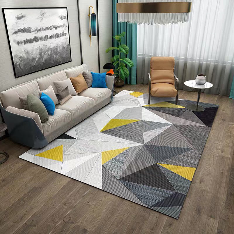 Classic Geometry Area Rug Multi-Color Minimalist Rug Polyester Stain Resistant Machine Washable Non-Slip Backing Rug for Room Yellow Clearhalo 'Area Rug' 'Modern' 'Rugs' Rug' 2186079