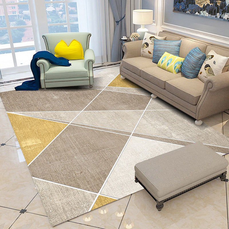 Classic Geometry Area Rug Multi-Color Minimalist Rug Polyester Stain Resistant Machine Washable Non-Slip Backing Rug for Room Camel Clearhalo 'Area Rug' 'Modern' 'Rugs' Rug' 2186080