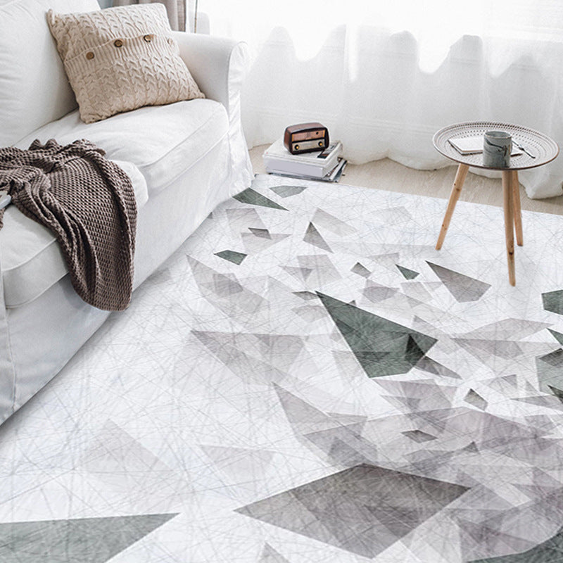 Classic Geometry Area Rug Multi-Color Minimalist Rug Polyester Stain Resistant Machine Washable Non-Slip Backing Rug for Room Gray-White Clearhalo 'Area Rug' 'Modern' 'Rugs' Rug' 2186091