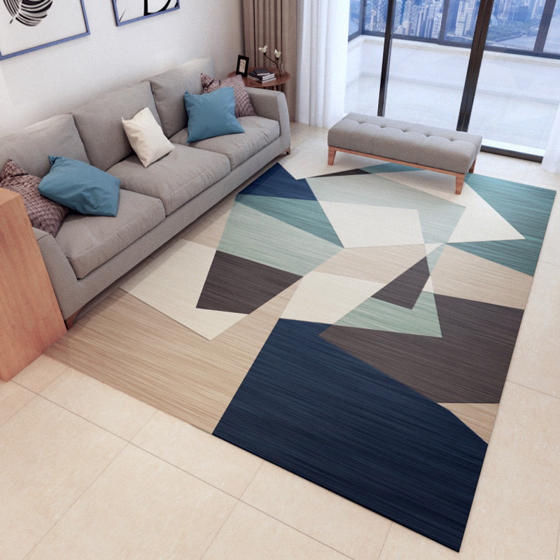Classic Geometry Area Rug Multi-Color Minimalist Rug Polyester Stain Resistant Machine Washable Non-Slip Backing Rug for Room Lake Green Clearhalo 'Area Rug' 'Modern' 'Rugs' Rug' 2186095