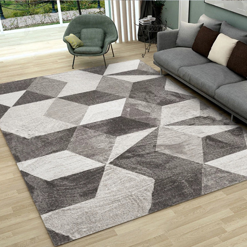 Classic Geometry Area Rug Multi-Color Minimalist Rug Polyester Stain Resistant Machine Washable Non-Slip Backing Rug for Room Brown-Khaki Clearhalo 'Area Rug' 'Modern' 'Rugs' Rug' 2186099