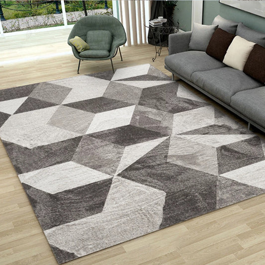 Classic Geometry Area Rug Multi-Color Minimalist Rug Polyester Stain Resistant Machine Washable Non-Slip Backing Rug for Room Brown-Khaki Clearhalo 'Area Rug' 'Modern' 'Rugs' Rug' 2186099