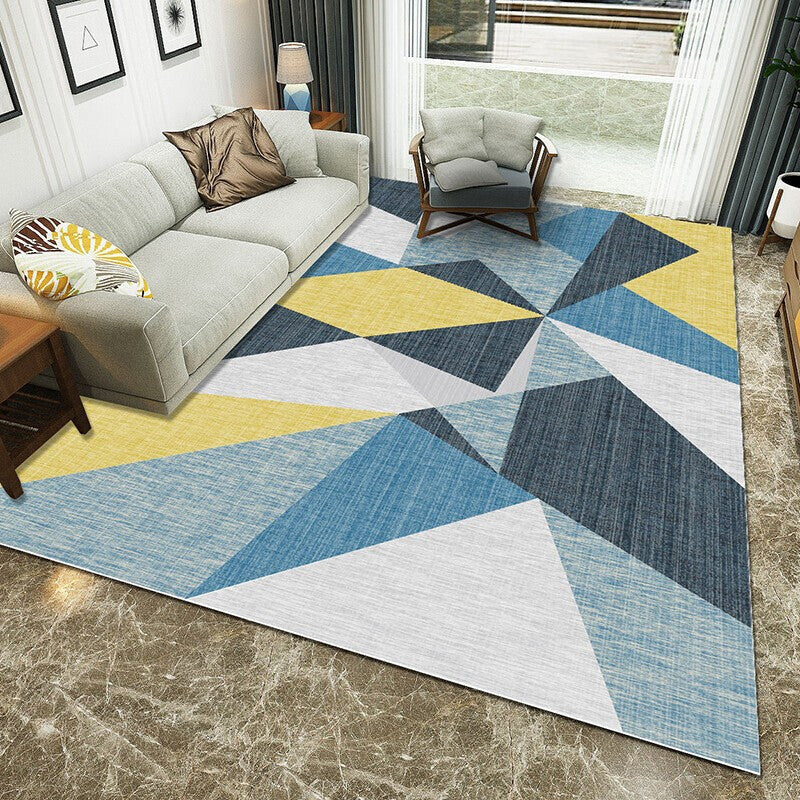 Art Decor Geometric Patterned Rug Multicolor Simplicity Carpet Polyester Stain Resistant Anti-Slip Machine Washable Rug for Room Blue Clearhalo 'Area Rug' 'Modern' 'Rugs' Rug' 2186225