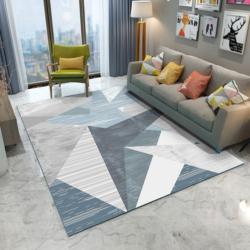 Art Decor Geometric Patterned Rug Multicolor Simplicity Carpet Polyester Stain Resistant Anti-Slip Machine Washable Rug for Room Gray Blue Clearhalo 'Area Rug' 'Modern' 'Rugs' Rug' 2186231