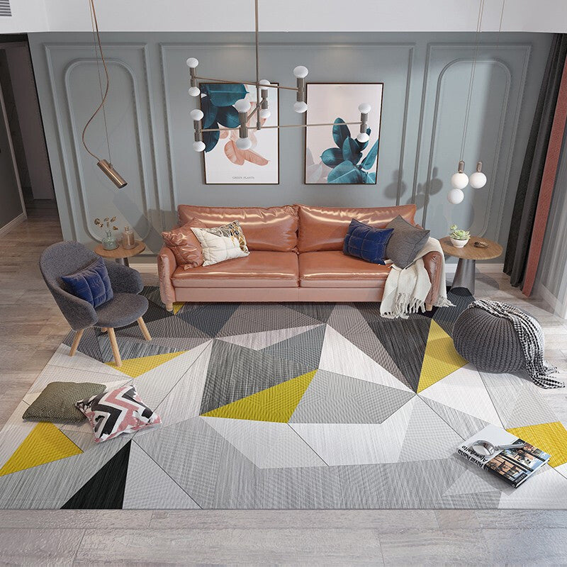 Art Decor Geometric Patterned Rug Multicolor Simplicity Carpet Polyester Stain Resistant Anti-Slip Machine Washable Rug for Room Clearhalo 'Area Rug' 'Modern' 'Rugs' Rug' 2186235