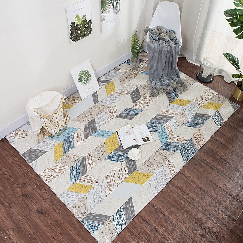 Art Decor Geometric Patterned Rug Multicolor Simplicity Carpet Polyester Stain Resistant Anti-Slip Machine Washable Rug for Room Brown Clearhalo 'Area Rug' 'Modern' 'Rugs' Rug' 2186238