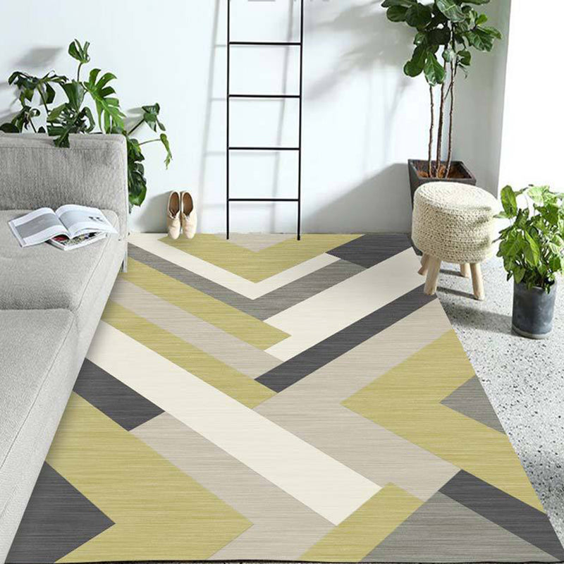 On-Trend Multicolor Minimalist Rug Synthetics Colorblock Geometric Rug Stain Resistant Washable Anti-Slip Rug for Decoration Yellow Clearhalo 'Area Rug' 'Modern' 'Rugs' Rug' 2186251