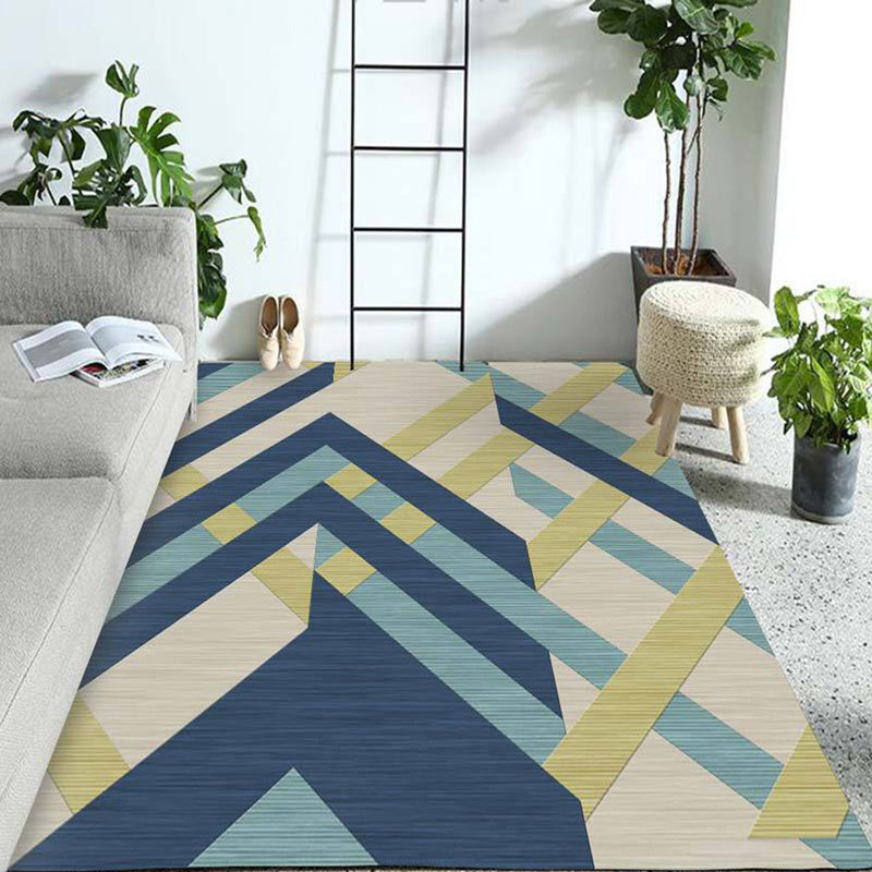On-Trend Multicolor Minimalist Rug Synthetics Colorblock Geometric Rug Stain Resistant Washable Anti-Slip Rug for Decoration Navy Clearhalo 'Area Rug' 'Modern' 'Rugs' Rug' 2186252