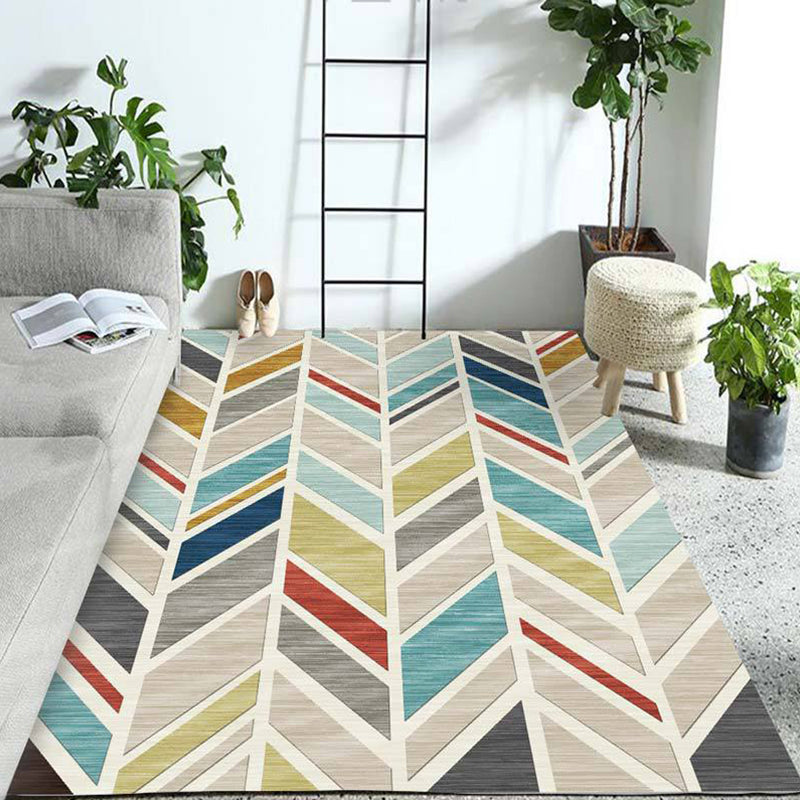 On-Trend Multicolor Minimalist Rug Synthetics Colorblock Geometric Rug Stain Resistant Washable Anti-Slip Rug for Decoration Clearhalo 'Area Rug' 'Modern' 'Rugs' Rug' 2186270