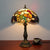 1 Head Table Lamp Decorative Dome Shade Stained Glass Nightstand Light for Living Room Tan Clearhalo 'Lamps' 'Table Lamps' Lighting' 2186343