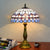 1 Head Table Lamp Decorative Dome Shade Stained Glass Nightstand Light for Living Room Blue Clearhalo 'Lamps' 'Table Lamps' Lighting' 2186344