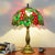 1 Head Table Lamp Decorative Dome Shade Stained Glass Nightstand Light for Living Room Army Green Clearhalo 'Lamps' 'Table Lamps' Lighting' 2186345