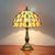 1 Head Table Lamp Decorative Dome Shade Stained Glass Nightstand Light for Living Room Yellow Clearhalo 'Lamps' 'Table Lamps' Lighting' 2186348
