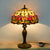 1 Head Table Lamp Decorative Dome Shade Stained Glass Nightstand Light for Living Room Beige Clearhalo 'Lamps' 'Table Lamps' Lighting' 2186351