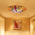 3 Bulbs Flush Mount Tiffany Style Dragonfly Pattern Handcrafted Glass Flushmount Ceiling Light Orange Clearhalo 'Ceiling Lights' 'Close To Ceiling Lights' 'Close to ceiling' 'Flush mount' Lighting' 2186478