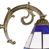 Blue 3 Heads Ceiling Light Tiffany Style Stained Glass Bell Shade Semi Flush Light Fixture Clearhalo 'Ceiling Lights' 'Close To Ceiling Lights' 'Close to ceiling' 'Glass shade' 'Glass' 'Pendant Lights' 'Semi-flushmount' 'Tiffany close to ceiling' 'Tiffany' Lighting' 2186526