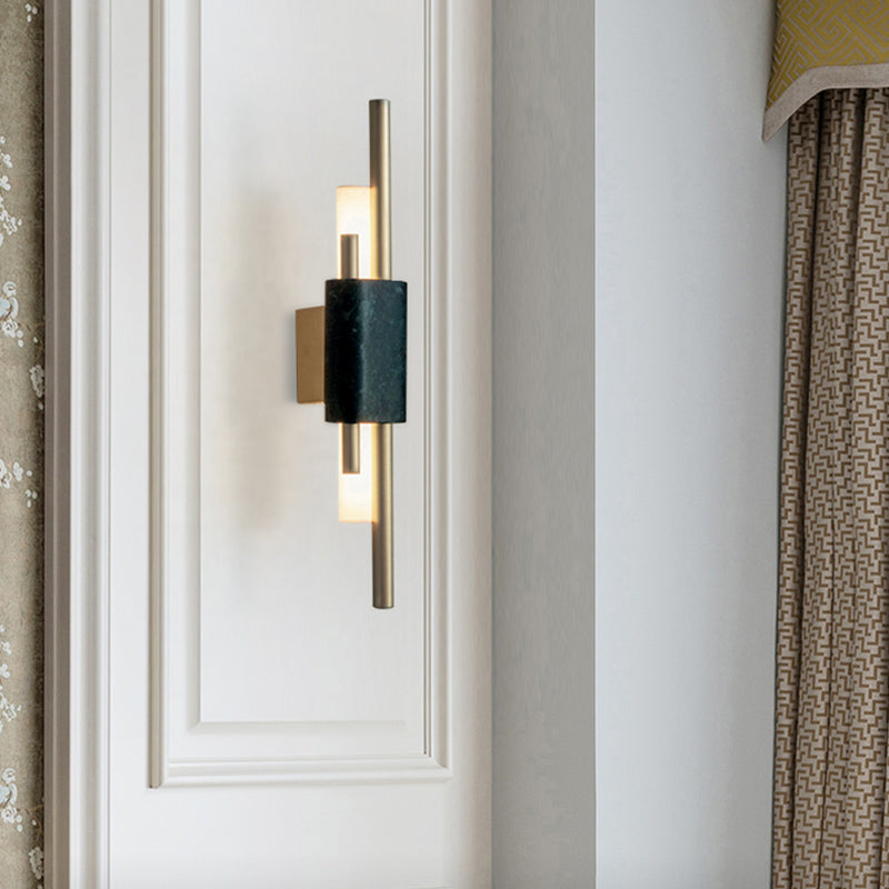 Rectangle Shaped Bedside Sconce Lighting Marble Minimalistic LED Wall Light Fixture Clearhalo 'Cast Iron' 'Glass' 'Industrial' 'Modern wall lights' 'Modern' 'Tiffany' 'Traditional wall lights' 'Wall Lamps & Sconces' 'Wall Lights' Lighting' 2186531