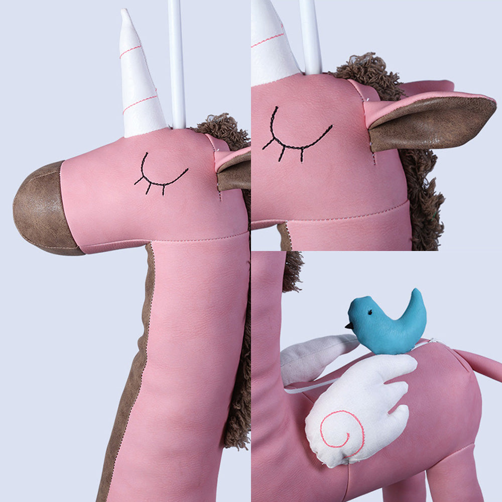 Bell Fabric Shade Standing Lamp Kids 1 Head Pink/White Floor Light with Unicorn Decoration for Children Room Clearhalo 'Floor Lamps' 'Lamps' Lighting' 218658