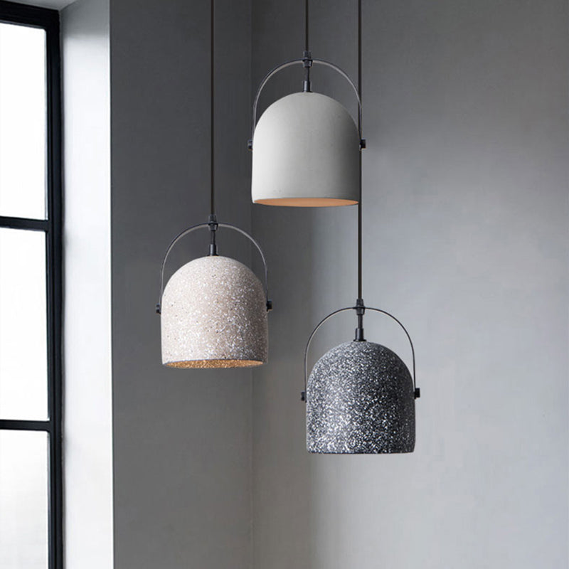 Simplicity Bell Shade Suspension Light Cement 1 Head Restaurant Pendant Light Fixture Clearhalo 'Ceiling Lights' 'Lighting' 'Pendant Lights' 2186593_a814a30a-4d56-4c0e-8954-81f7bc2cec4c