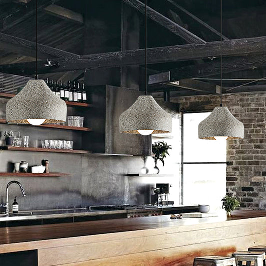 Cement Geometric Shade Ceiling Light Modern Style Single Hanging Lamp for Dining Room Grey Trapezoid Clearhalo 'Ceiling Lights' 'Modern Pendants' 'Modern' 'Pendant Lights' 'Pendants' Lighting' 2186604