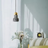Flashlight Shaped Living Room Suspension Lighting Terrazzo 1-Light Nordic Style Pendant Ceiling Light Black Clearhalo 'Ceiling Lights' 'Modern Pendants' 'Modern' 'Pendant Lights' 'Pendants' Lighting' 2186652